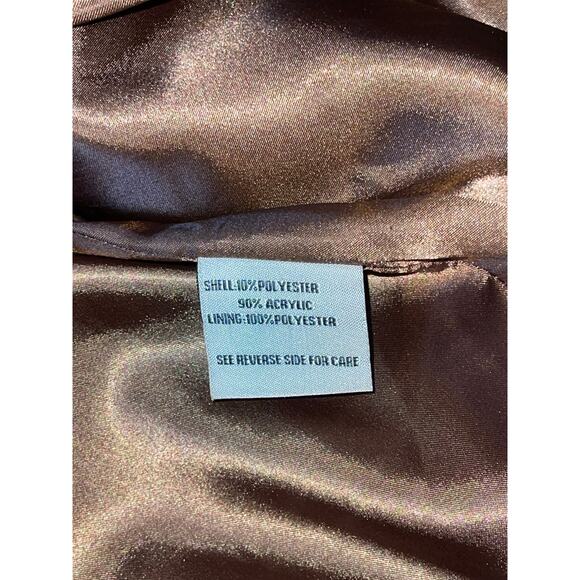 Womens Steve Madden Blue Plaid Tweed Belted Faux Leather Trim Buttons Coat L - Picture 10 of 12